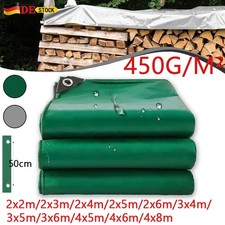 LKW Abdeckplane 450g/m² mit Ösen Wasserdicht PVC Stark Schutzplane Gewebeplane