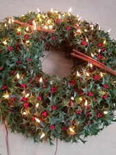 großer Efeu Kranz mit Lichterkette Schleifen Weihnachtsdeko Advent Ø 55 cm Deko 