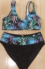 DAMEN SCHÖNE BIKINI SET 2 TEILER in SCHWARZ BLAU  -  GR 38/40 