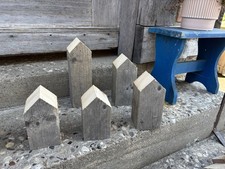 5 Holzhäuser unbehandelt sägerau, Deko, Fischerhaus, Schwedenhaus, 7,5x7,5x24cm