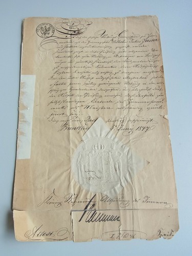 Attest frankfurt 1847 - attest,