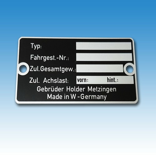 Typenschild für holder - a, a
