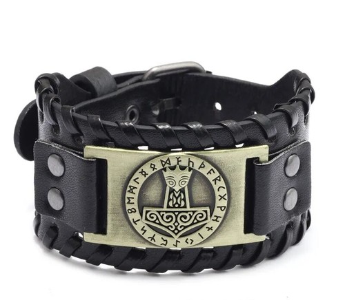 Wikinger lederarmband thor - wikinger,
