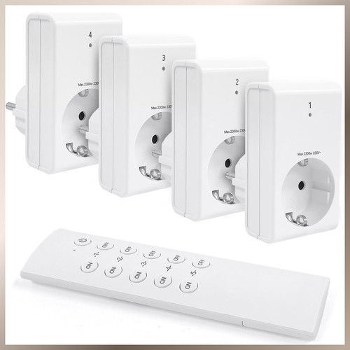 Funksteckdosen set 4er mit - set,