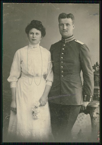 Foto 14x10 soldat mit frau - foto,