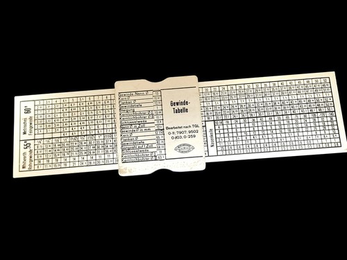 Alte gewinde tabelle gebraucht - alte,