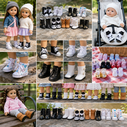 Mini puppe canvas stiefel - 7,