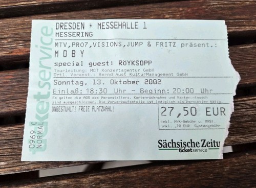 Moby ticket dresden messe 2002 - dresden,