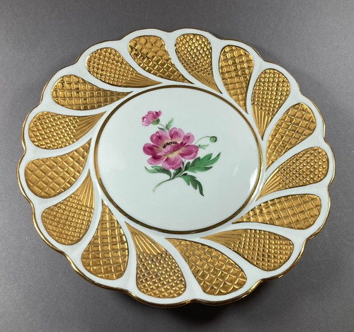 Meissen prunk teller mit rosa - prunk,