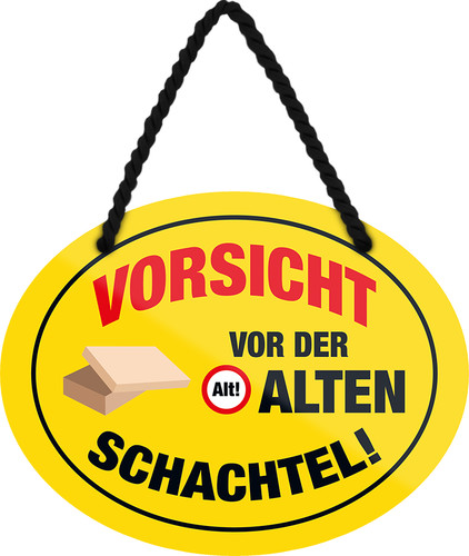 Hänge blechschild 18x12 - blechschild, oval