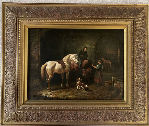 Vintage ölgemälde reiter - Ölgemälde,