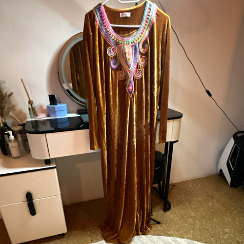 Damen samt abendkleid lang - samt, l