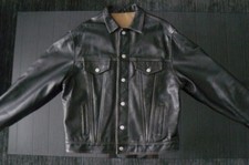 Levi's Type 3 Jacke Leder Black Label Trucker Gr. L Original Sehr guter Zustand