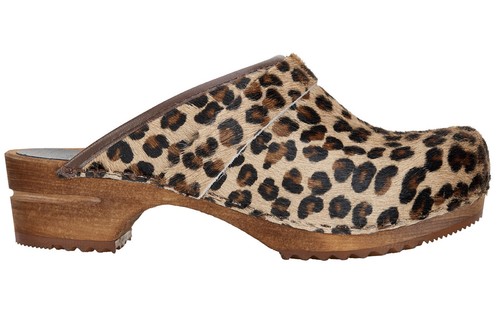 Sanita leopard danish clogs - danish,