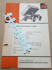 3 Seiten Kippanhänger S 4000 - 1 Kraftfahrzeugwerk Werdau Datenblatt Prospekt
