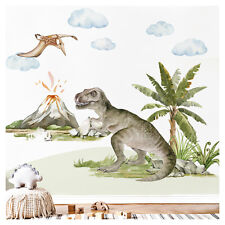 Wandsticker XXL Dinosaurier Wandtattoo T-Rex Vulkan Kinderzimmer Deko DL845