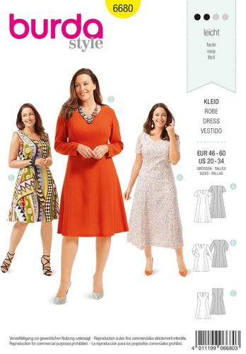 Schnittmuster kleid burda 6680 - burda,