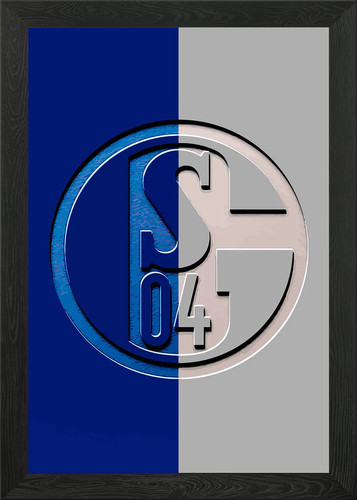 Schalke flagge logo - flagge, gerahmt