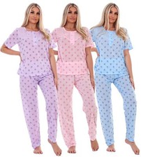Damen Pyjama Set Blumenmuster