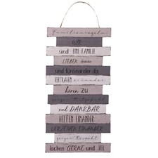 Schild Familienregeln