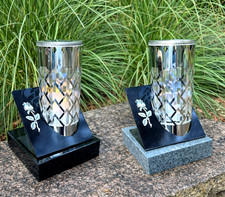 Edelstahl Grablaterne Vase