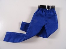 Mode Fashion für Barbie o. ä. Puppe Uniform-Hose blau + schwarzer Gürtel (19026)