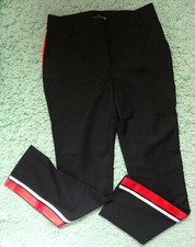 MALVIN Hamburg Hose Anzughose schwarz Galonstreifen rot weiß Stoffhose 34 NEU