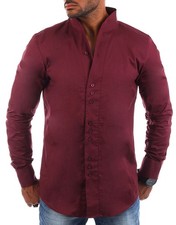 Carisma Herren Uni Stehkragenhemd slimfit einfarbig körperbetonte Passform H-902