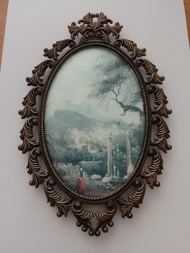 Vintage bild messingrahmen - bild,