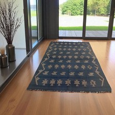 Neu Orientteppich Kelim Teppich Boho 195x148 Handgewebt Schurwolle