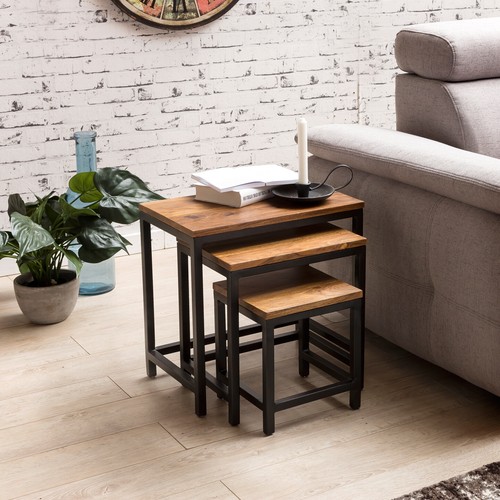 3er set beistelltisch sheesham - 3er,