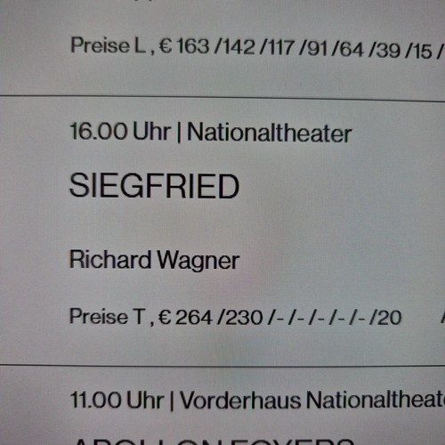 Zwei opernkarten siegfried - opernkarten, „siegfried"