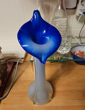 Glas Vase Murano Stil blau