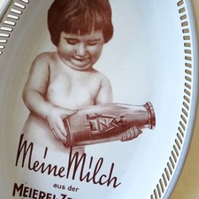 MEINE MILCH = Antiker Emailkorb Berlin um 1925 TOP Wonneproppen MEIEREI-ZENTRALE