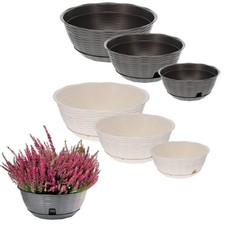 Pflanzschale Blumenschale Untersetzer Rattan Optik Kunststoff Friedhof Garten