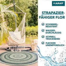 Karat Wohn-Teppich |  UV-beständig | Zoe Design in 4 Farben & Rund Ø 120cm