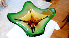 Große schwere Glas Schale -