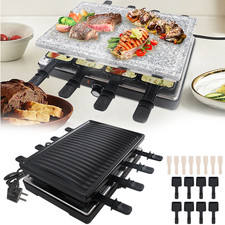 1400W Raclette Grill Raclette Heißer Stein mit Naturgrillstein und Grillplatte