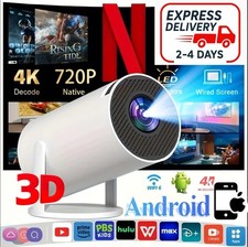 Videoprojektor 4K Modern WIfi 3D Android 11 Integriert Netflix YouTube Prime V