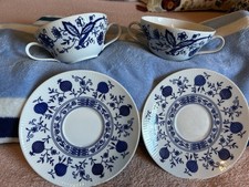 2x Zwiebelmuster Seltmann Weiden Suppentassen mit Untertassen top erhalten Oma