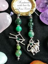 Ohrringe MOOSACHAT + CHRYSOPRAS Geburtsstein MAI Sternzeichen Bild STIER Schmuck