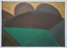 Gemälde Öl Mischtechnik Polymorph Geometrie Edgar Hofschen Signiert 1988