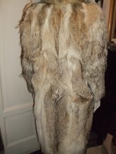 PELZ MANTEL COAT MANTEL FUR PELZ COYOTE FULL LENGHT FUCHS FOX 117 CM