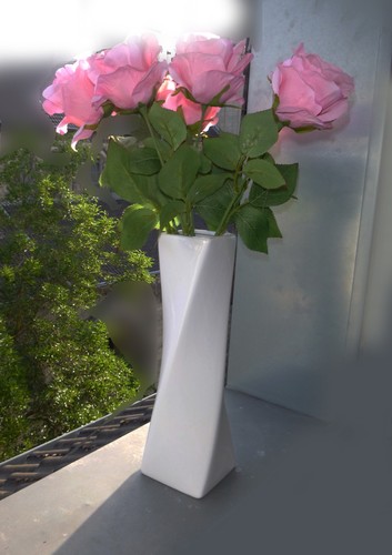 Blumenvase porzellan weiß - porzellan,