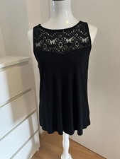 Lascana Strandshirt Schwarz mit Spitze Größe 36/38 Top Zustand !