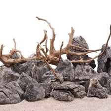 AquaOne Aquarium Natursteine Wurzel 5 kg Steine Mini Landschaft Moorkienwurzel M