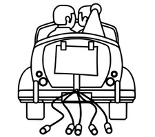 Brautpaar auto hochzeit - brautpaar,