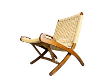 Midcentury Klappstuhl ähnlich Hans Wegner Teak Seil 1960 Sessel