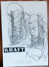 Zeichnung "KRAFT" signiert "H. AICHINGER" Hans Aichinger; Neue Leipziger Schule