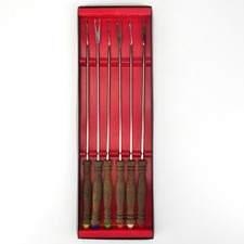 6 Fonduegabeln aus Holz